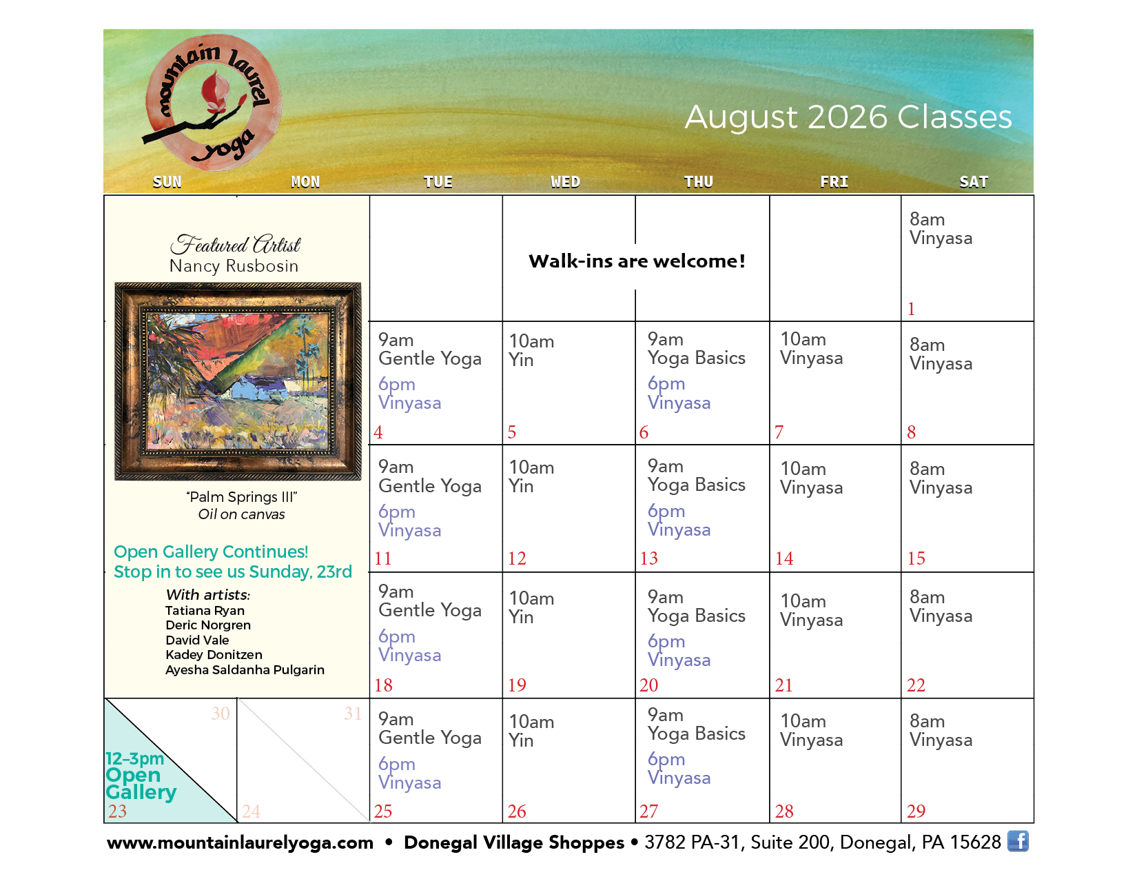 August 2026 Calendar - Web